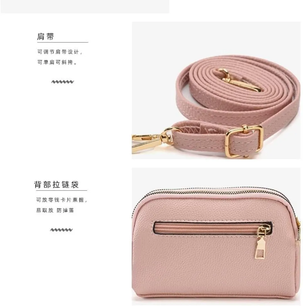 Leather Crossbody Bag for Women Messenger Sling Mobile Phone Small Size Handbag