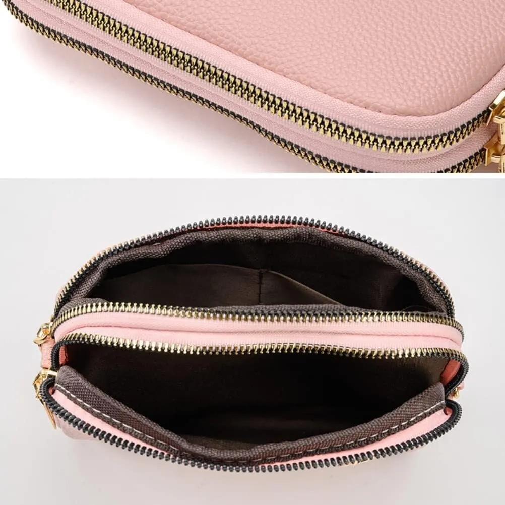 Leather Crossbody Bag for Women Messenger Sling Mobile Phone Small Size Handbag