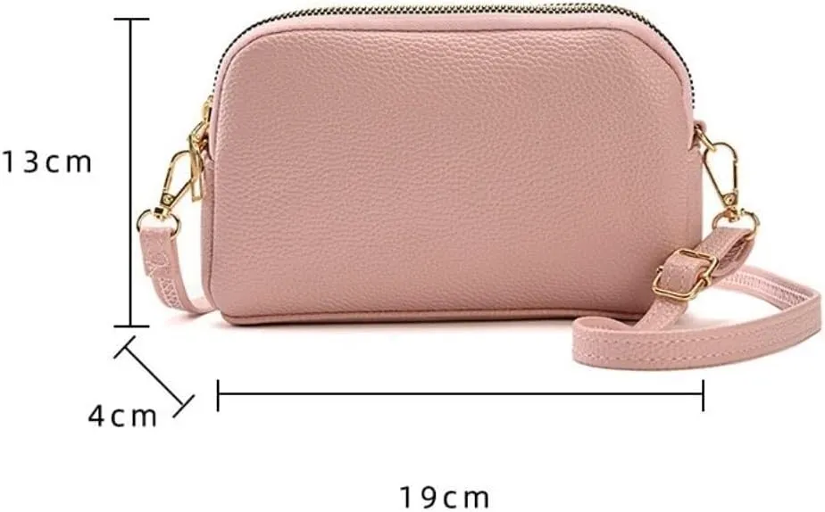 Leather Crossbody Bag for Women Messenger Sling Mobile Phone Small Size Handbag