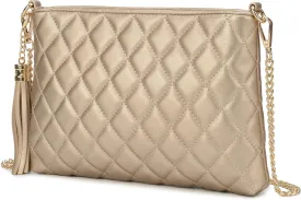 lola mae Women's Wristlet Handbags Simple Quilted Small Clutch Crossbody Bag