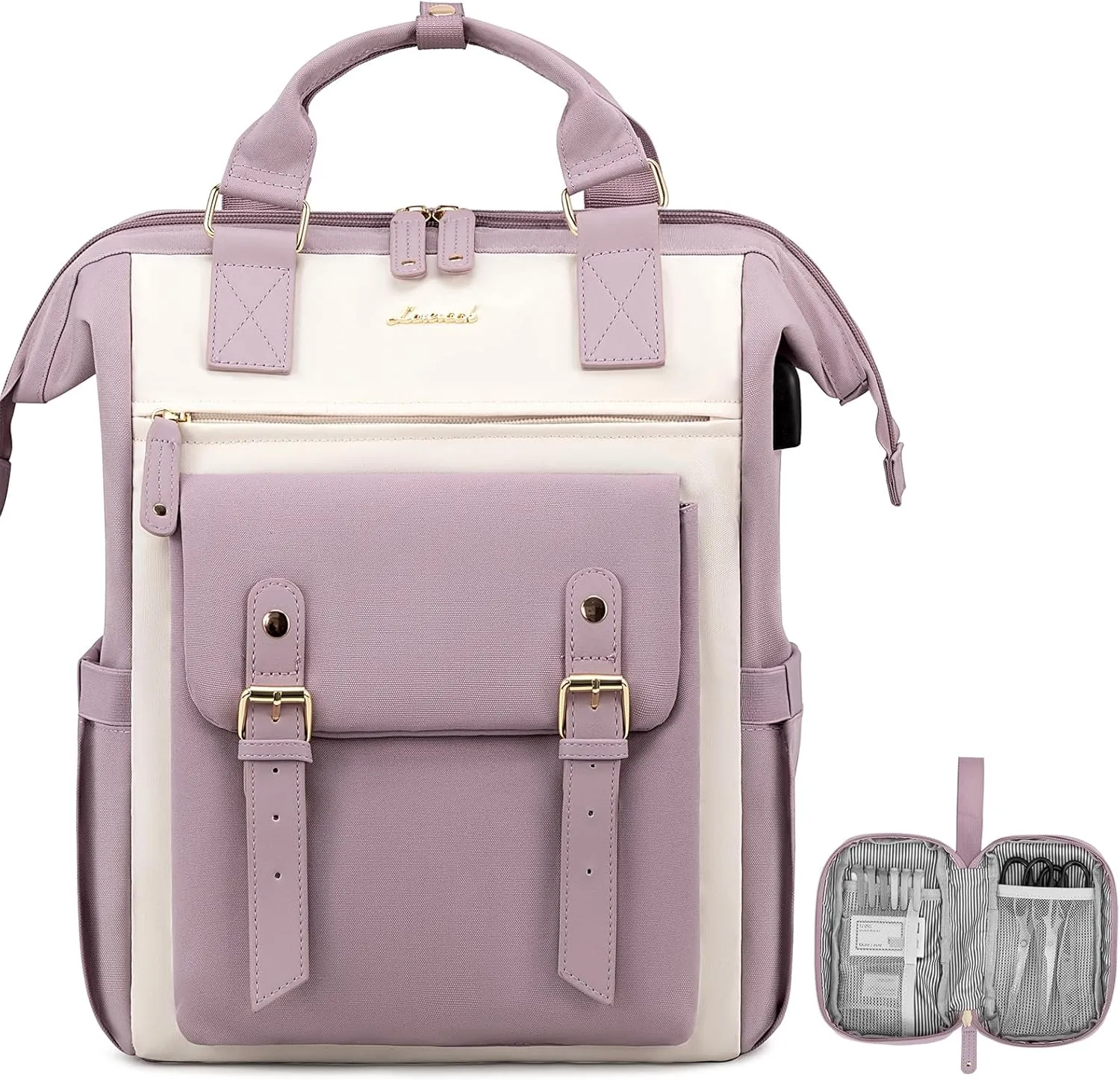LOVEVOOK Laptop Backpack for Women Work Teacher Bag Travel Backpack, Stylish College Backpack Purse, Business Computer Laptop Bag Nurse Bags, Casual Daypack, 15.6 Inch