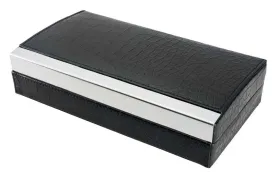 Mapleton Black Leather 4 Cigars Travel Humidor