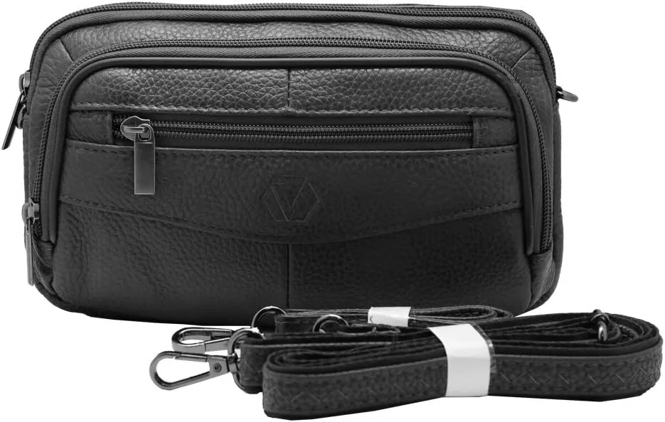 Mens Handbag Genuine Leather Crossbody Shoulder Messenger Bag Organizer Checkbook Wallet Purse