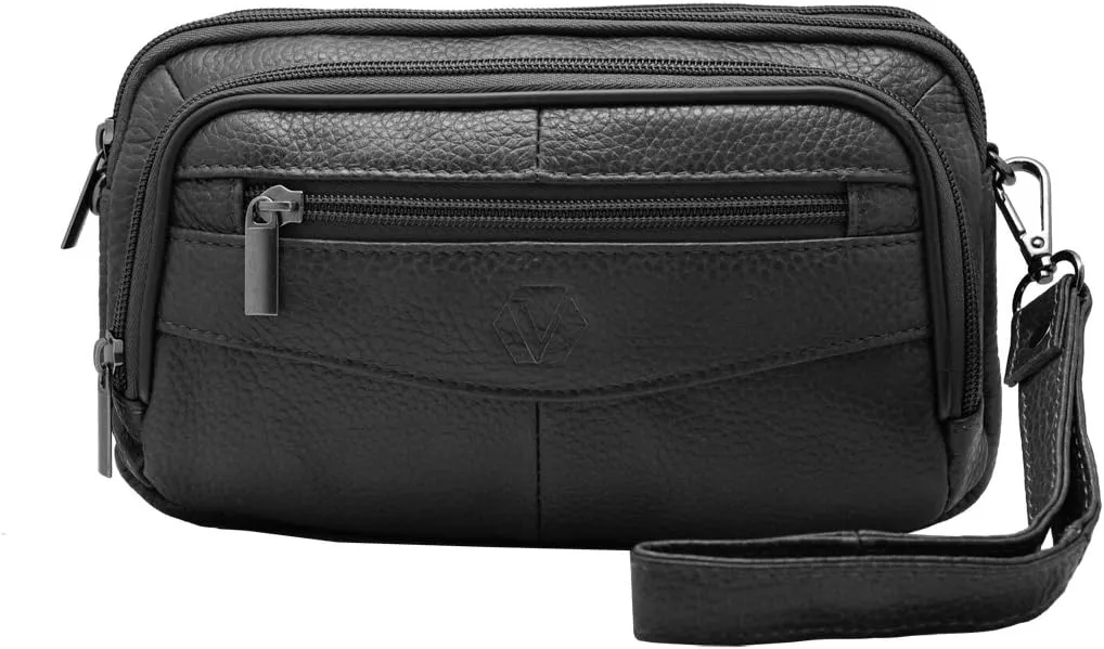 Mens Handbag Genuine Leather Crossbody Shoulder Messenger Bag Organizer Checkbook Wallet Purse