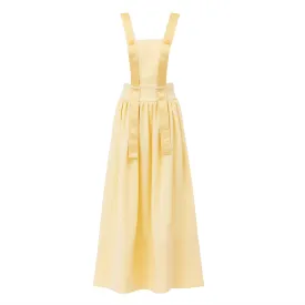 Midi Apron Dress With Adjustable Straps Transparent Yellow