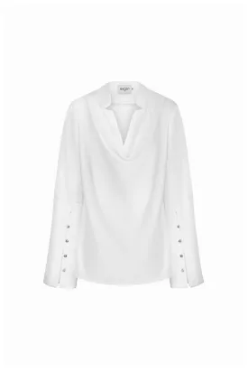 Mila Straight Poet Sleeved Silk Top