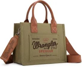 Montana West Wrangler Tote Bag for Women Retro Canvas Top Handle Purses and Handbags