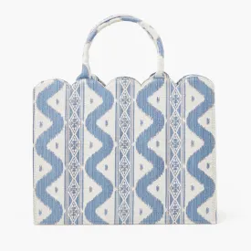 Mrs. Alice Tote Bag (Blue Ikat)
