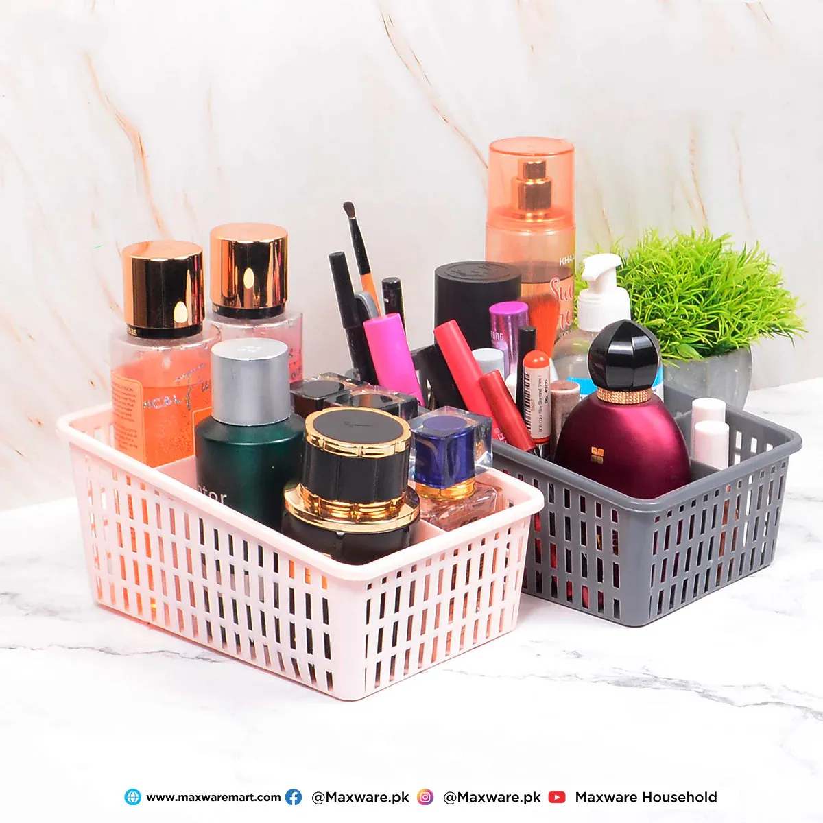 Multi Purpose 4 Compartment Storage Organizer Basket