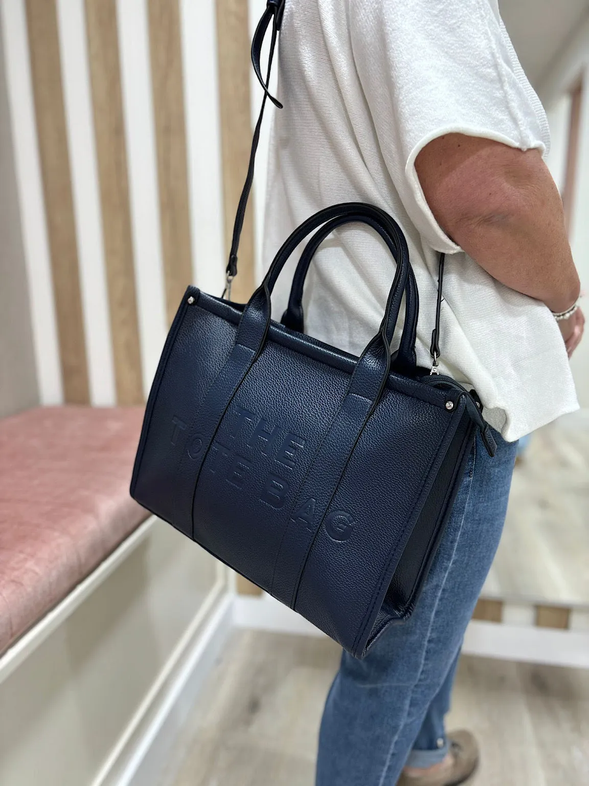 Navy The Tote Bag Medium