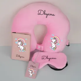Neck Pillow Set -  4 Piece Set -  Unicorn