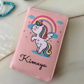 Passport Cover   Luggage Tag -  Unicorn Rainbow