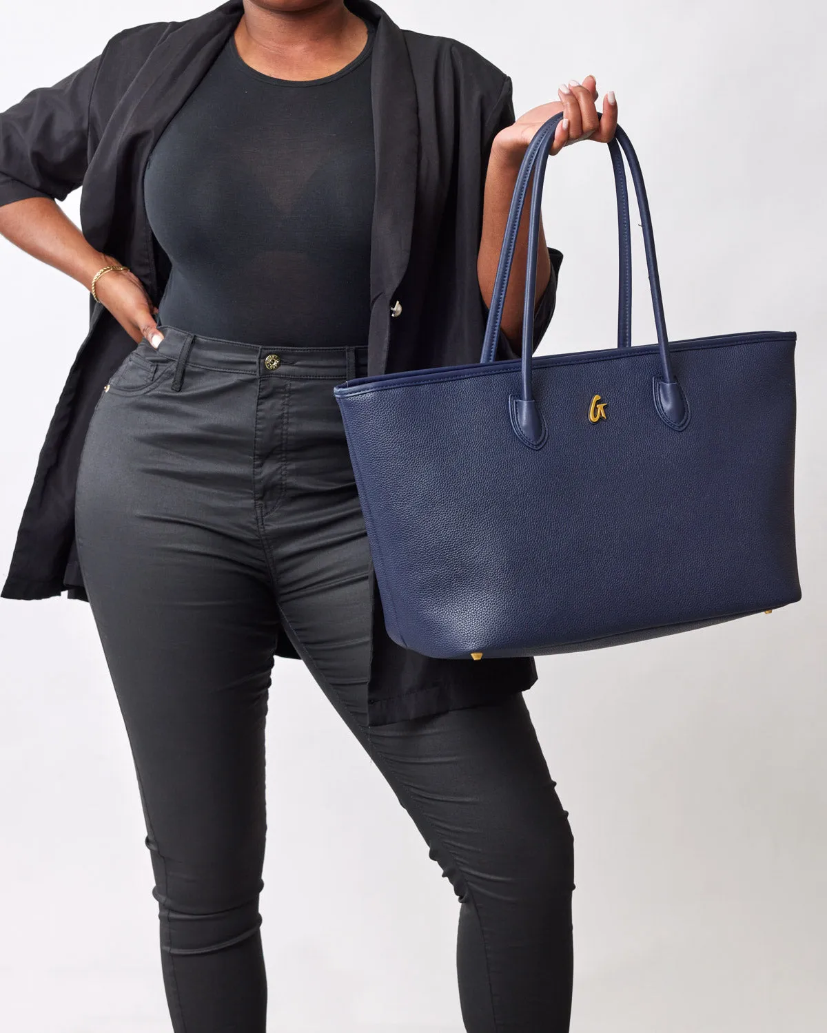 PEBBLE TOTE BAG - NAVY