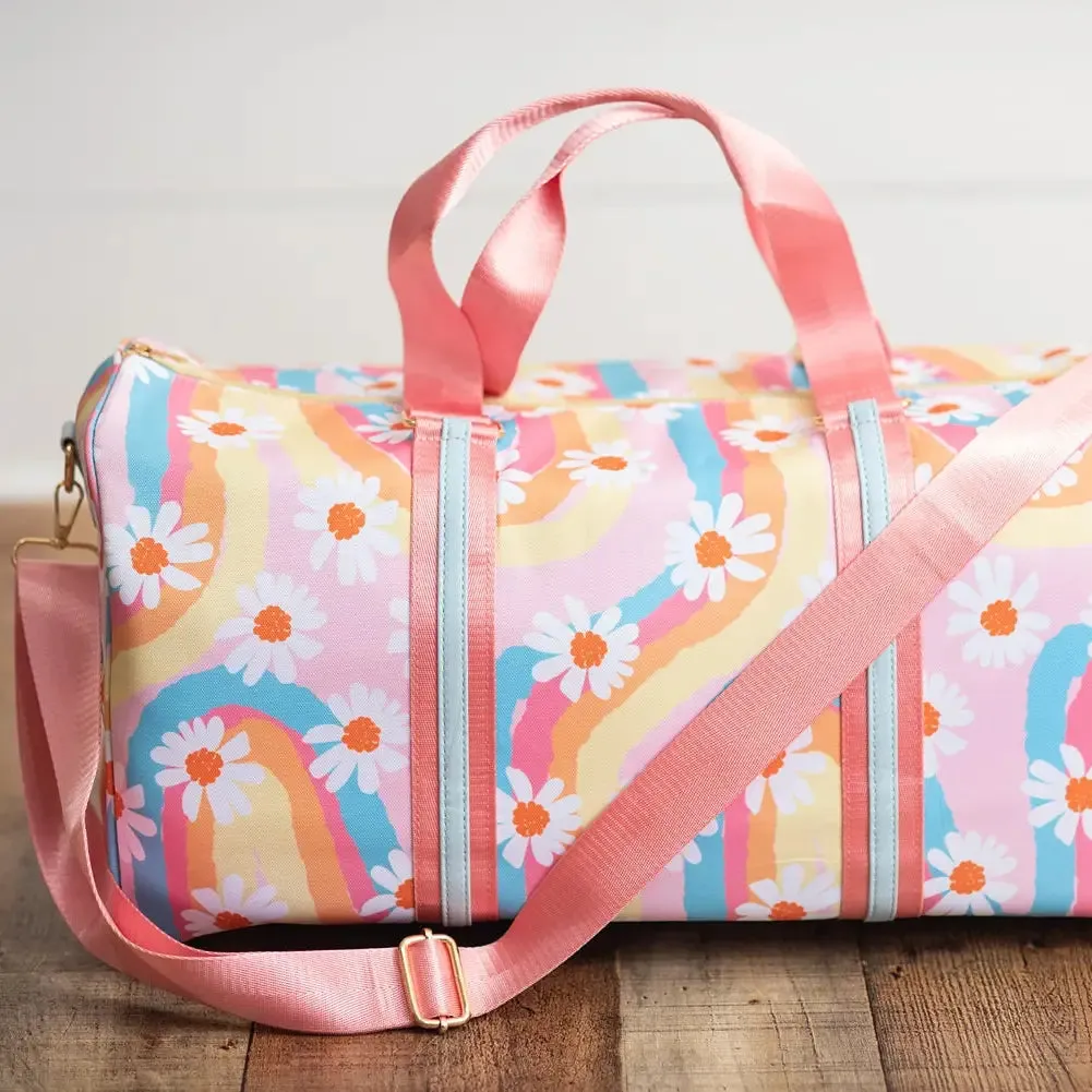 Pink Rainbow Retro Daisy Weekender
