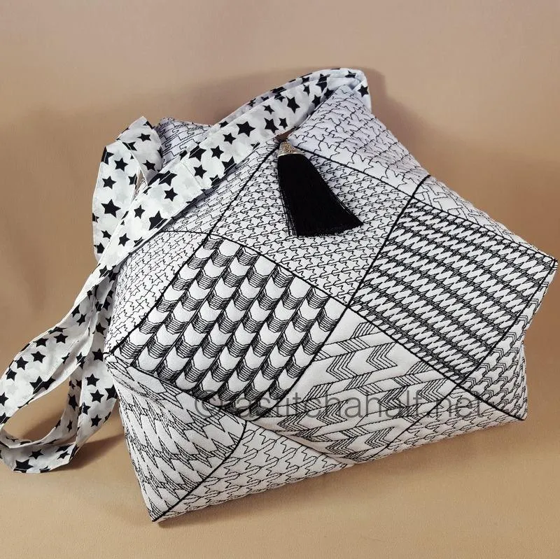 Popular Houndstooth Tote Bag and Quilt Blocks