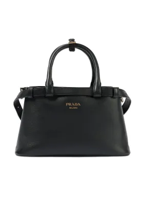 Prada Buckle Small Leather Tote Bag