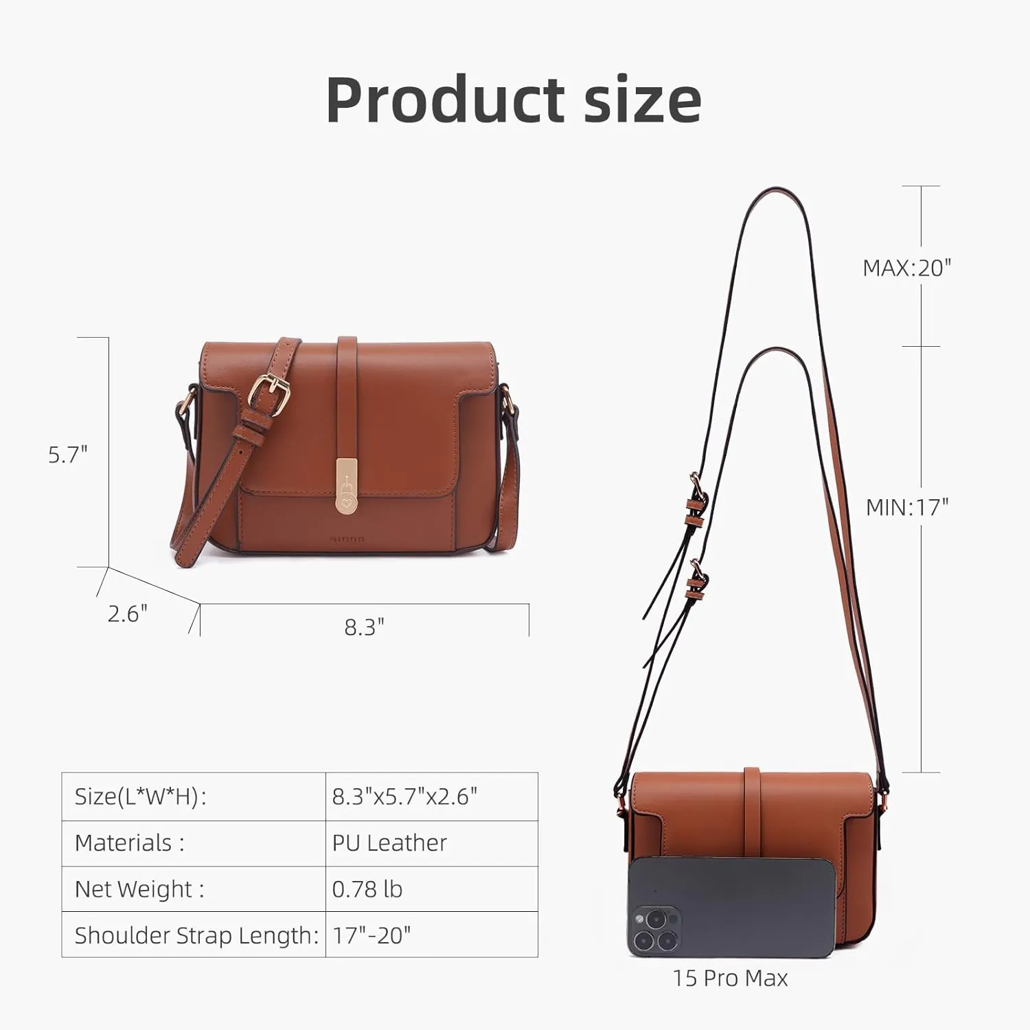 Prettyzys Crossbody Bag for WomenTrendy Small Shoulder Bag Phone Wallet Purse for Women