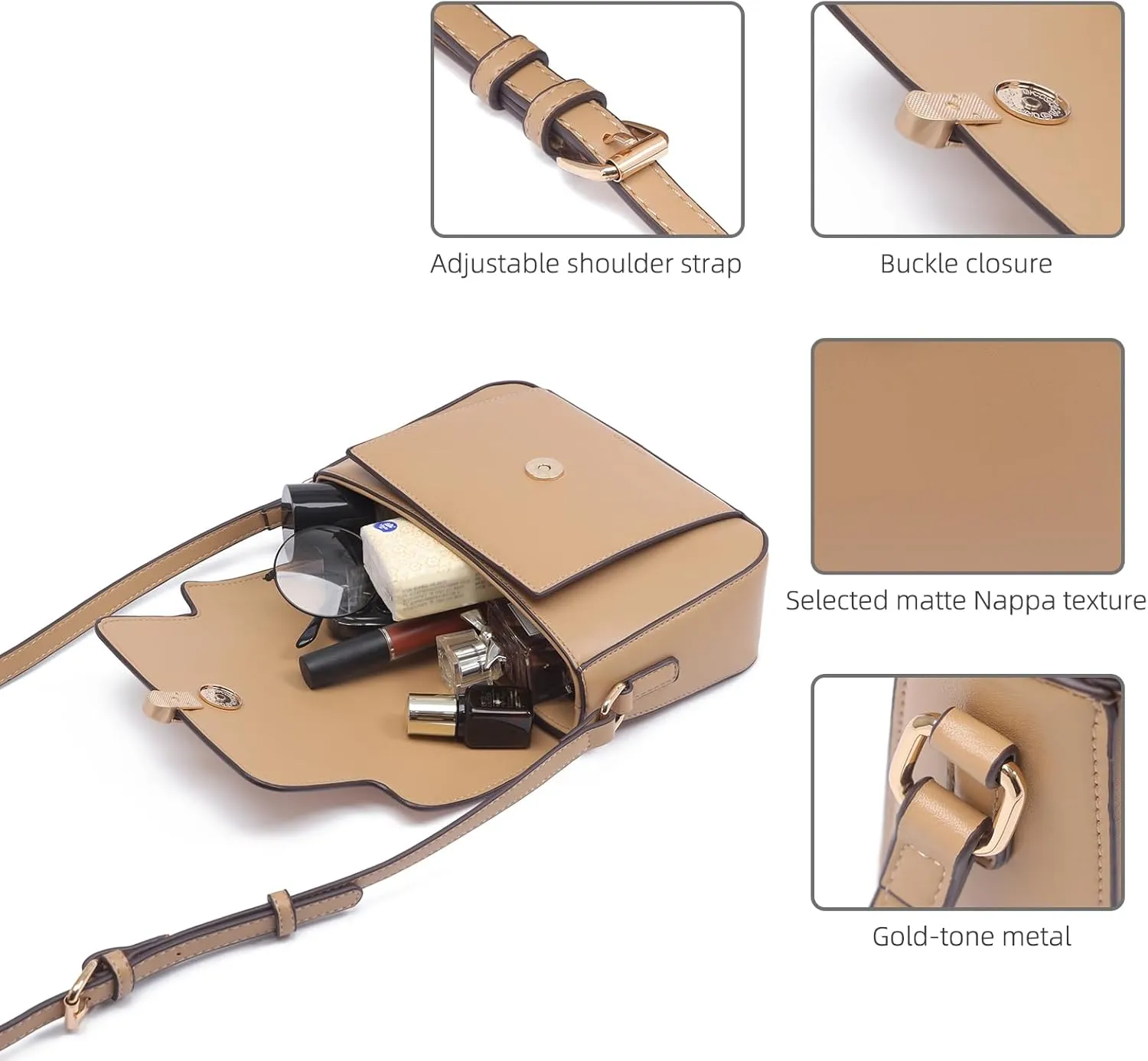 Prettyzys Crossbody Bag for WomenTrendy Small Shoulder Bag Phone Wallet Purse for Women