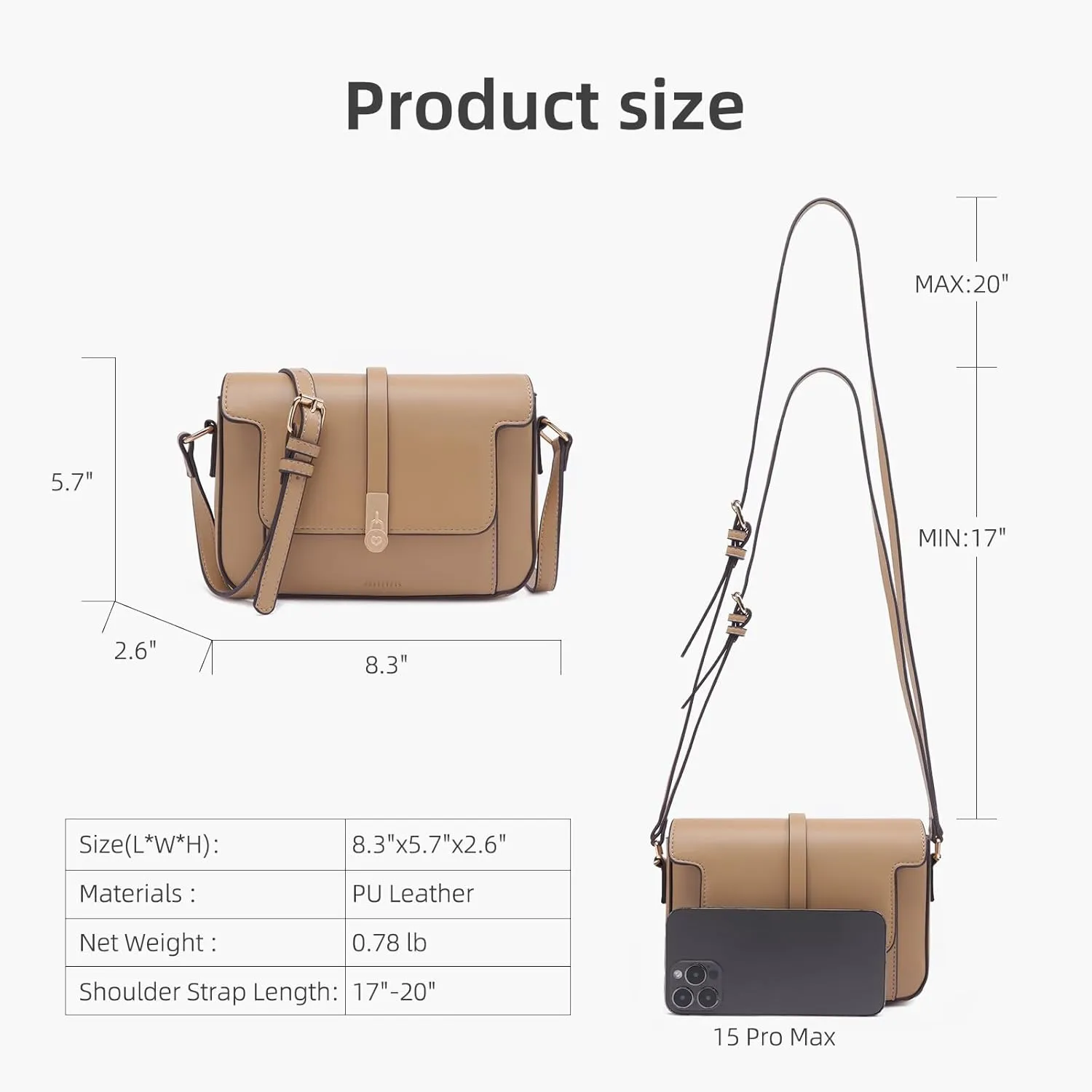 Prettyzys Crossbody Bag for WomenTrendy Small Shoulder Bag Phone Wallet Purse for Women