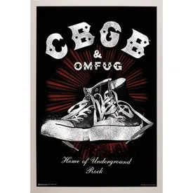 "CBGB & OMFUG" Underground Rock 24-inch x 36-inch Print With Simply Poly White Frame