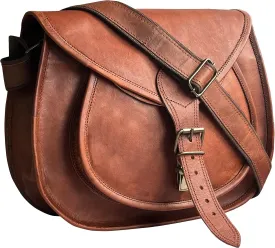 RUSTIC TOWN Leather Crossbody Satchel Bag Vintage Purses Handbags for Women