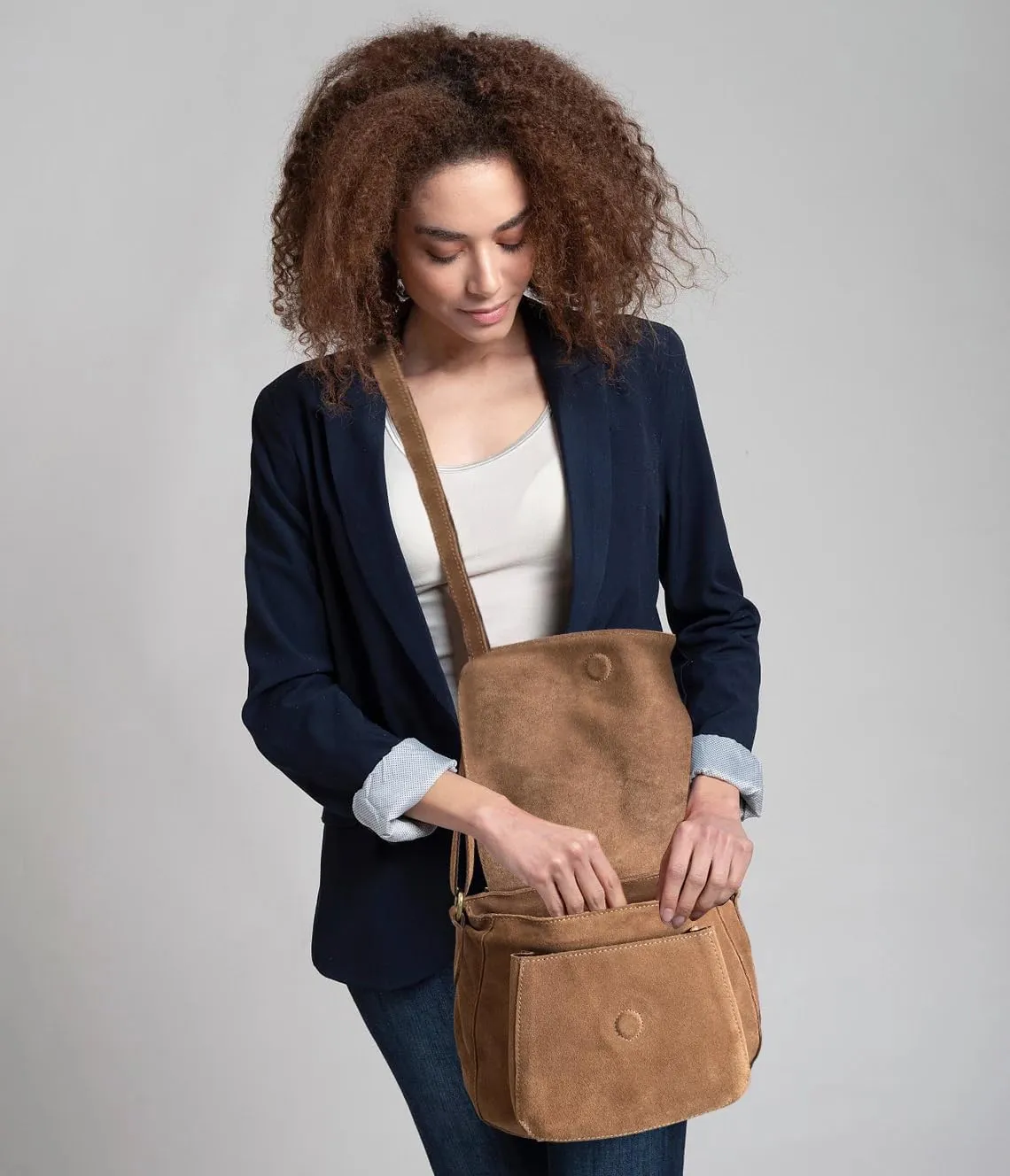 RUSTIC TOWN Leather Crossbody Satchel Bag Vintage Purses Handbags for Women