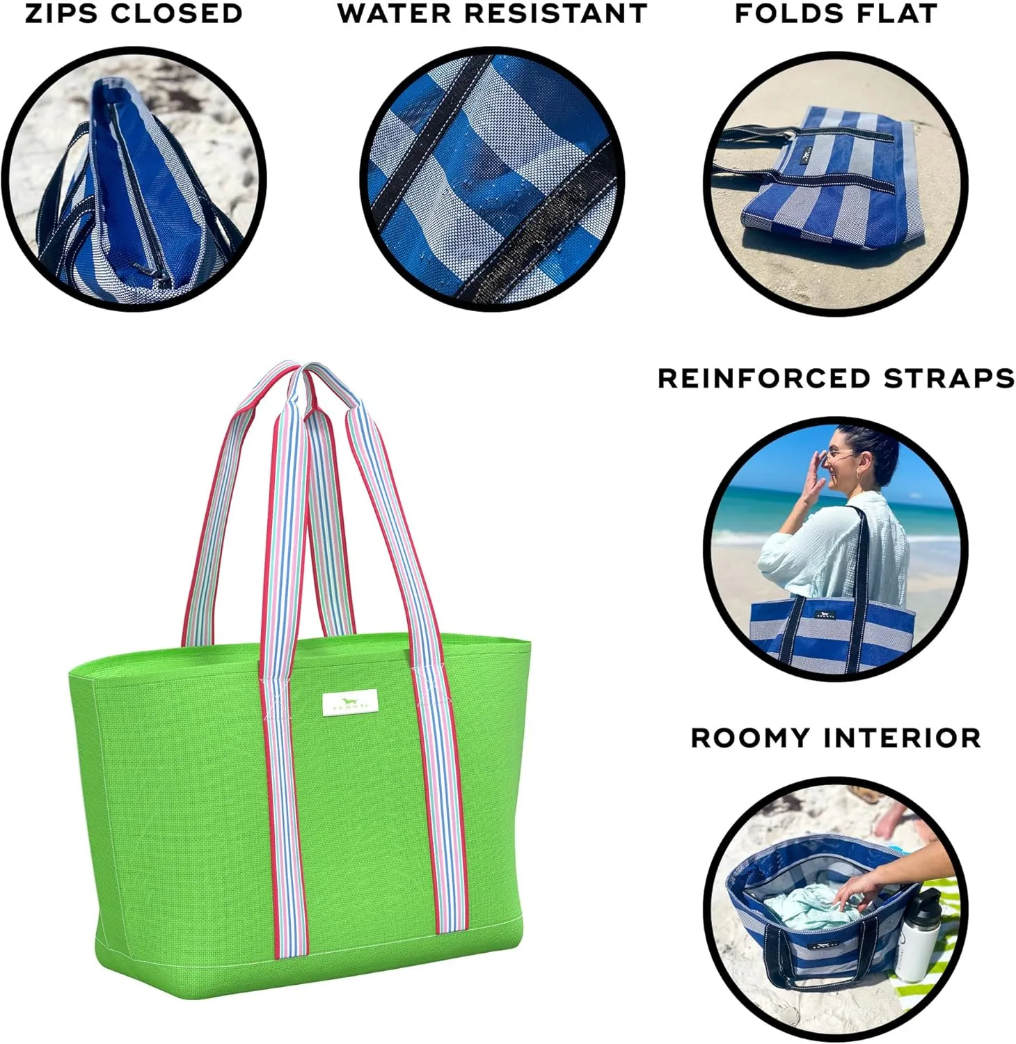 SCOUT Joyride - Large Sandproof Beach Bag For Women - Durable Mesh Woven Beach Tote, Pool Bag - Fabric Lets Sand Escape