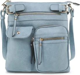 SG SUGU Katie Lightweight Medium Crossbody Bag Shoulder Bag with Multi Pocket for Women