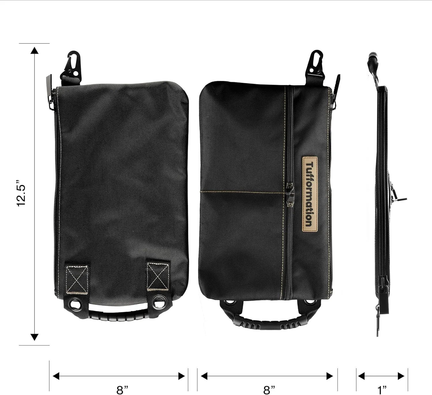 Small Tool Pouch, Tool Bag Organizer with Zipper. Small Tool Bag with Multiple Compartments. Perfect Tool Pouch Bags for Men Women Electricians & Others.