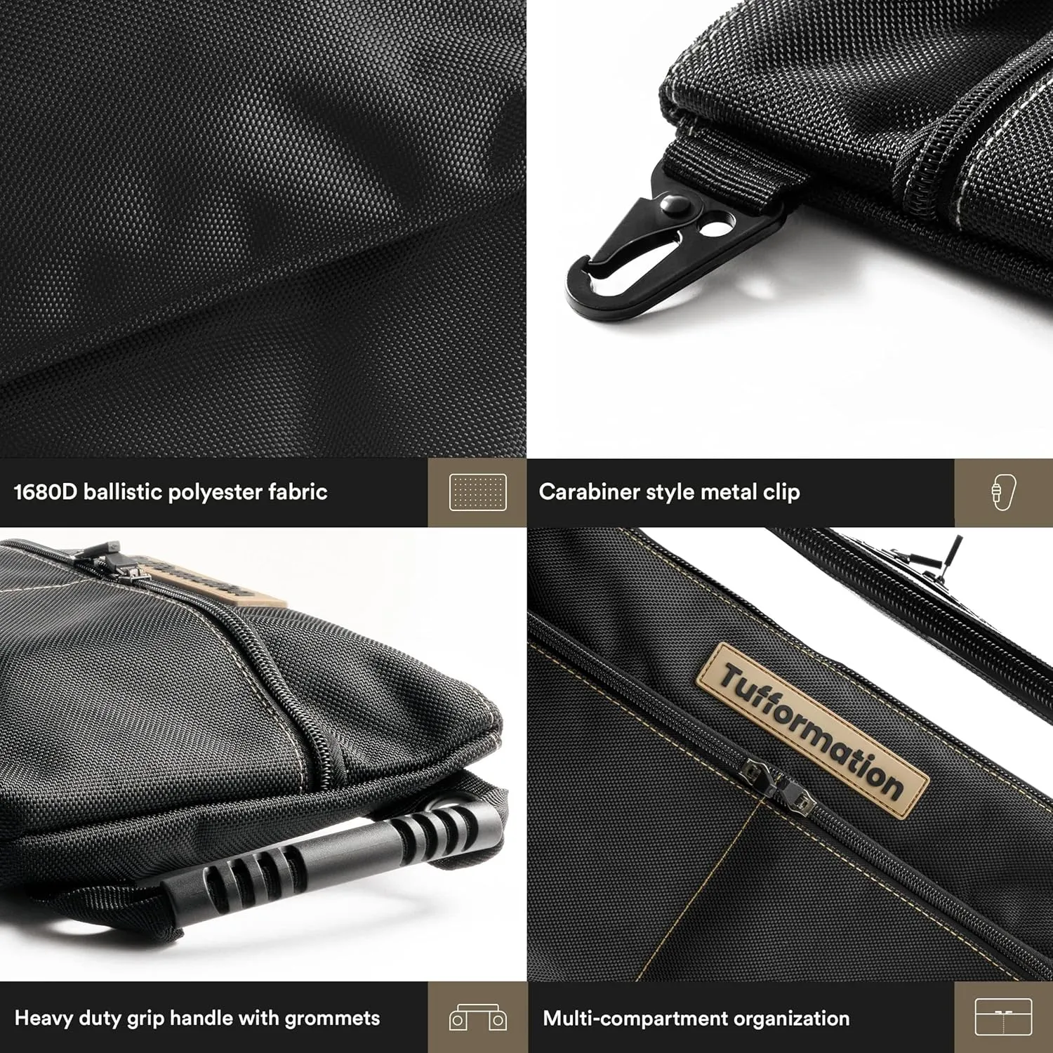 Small Tool Pouch, Tool Bag Organizer with Zipper. Small Tool Bag with Multiple Compartments. Perfect Tool Pouch Bags for Men Women Electricians & Others.