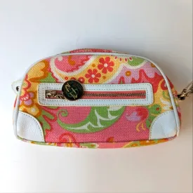 Spartina 449 Floral Linen & Leather Wristlet Bag