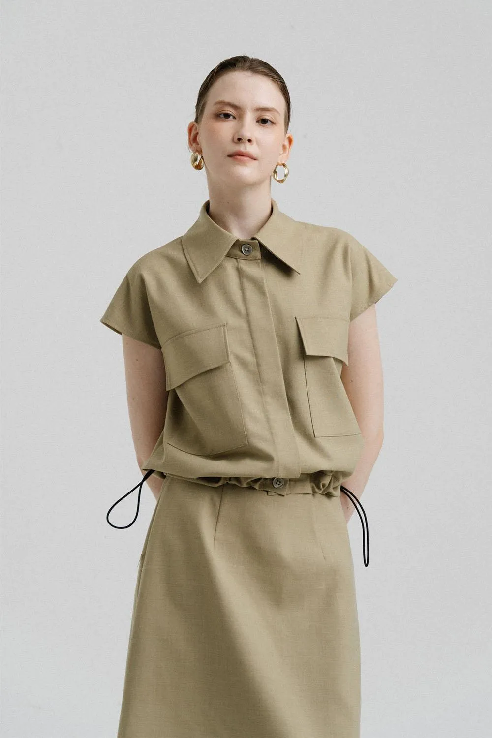 Stella Straight Flap Pocket Polycotton Shirt