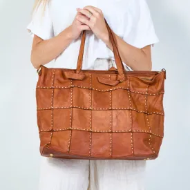 Studded leather tote bag wholesale