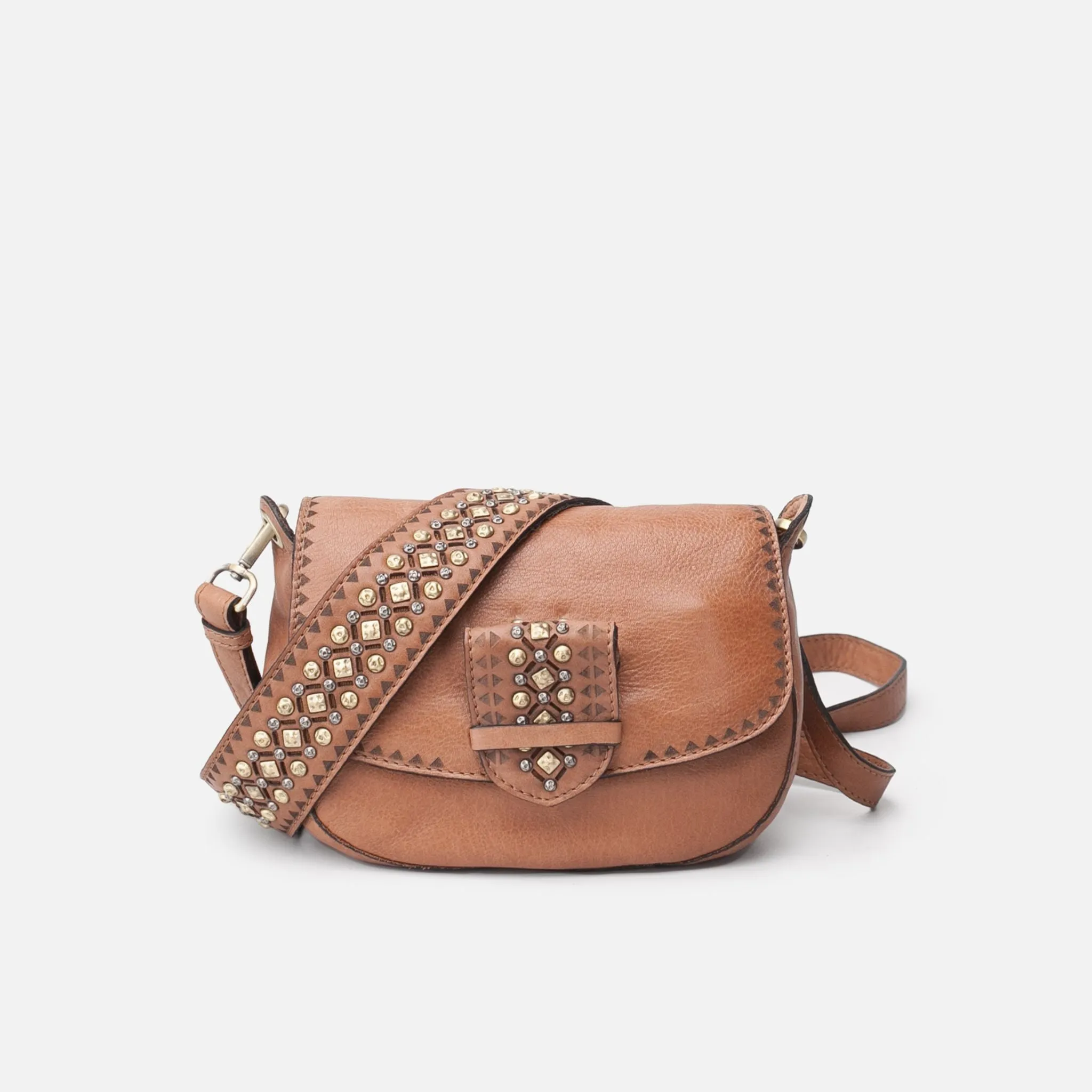 Studded Saddle Bag (Black or Tan)