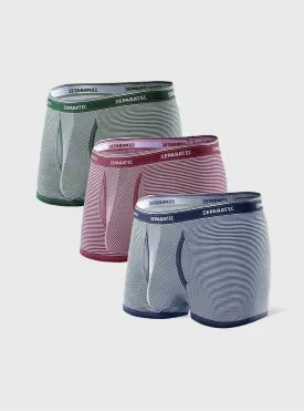 Stylish Functional Stripe Cotton Trunks / Fly