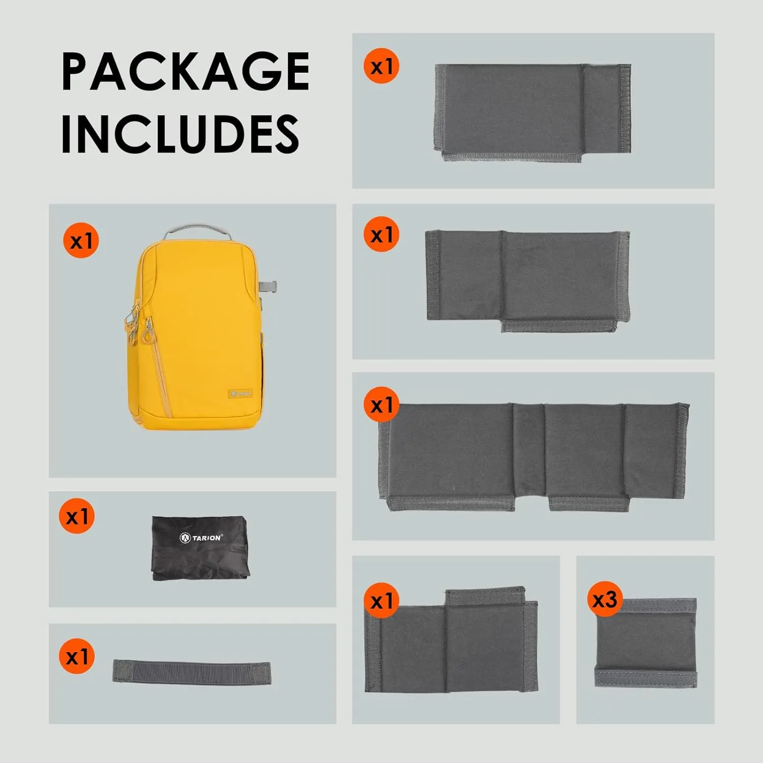 TARION Camera Backpack Waterproof Bag - DSLR Camera Bag with 14in Laptop Compartment Rain Cover, Professional Travel Photography Backpack for Photographers, SLR, Camera Lens, TR-L, Yellow