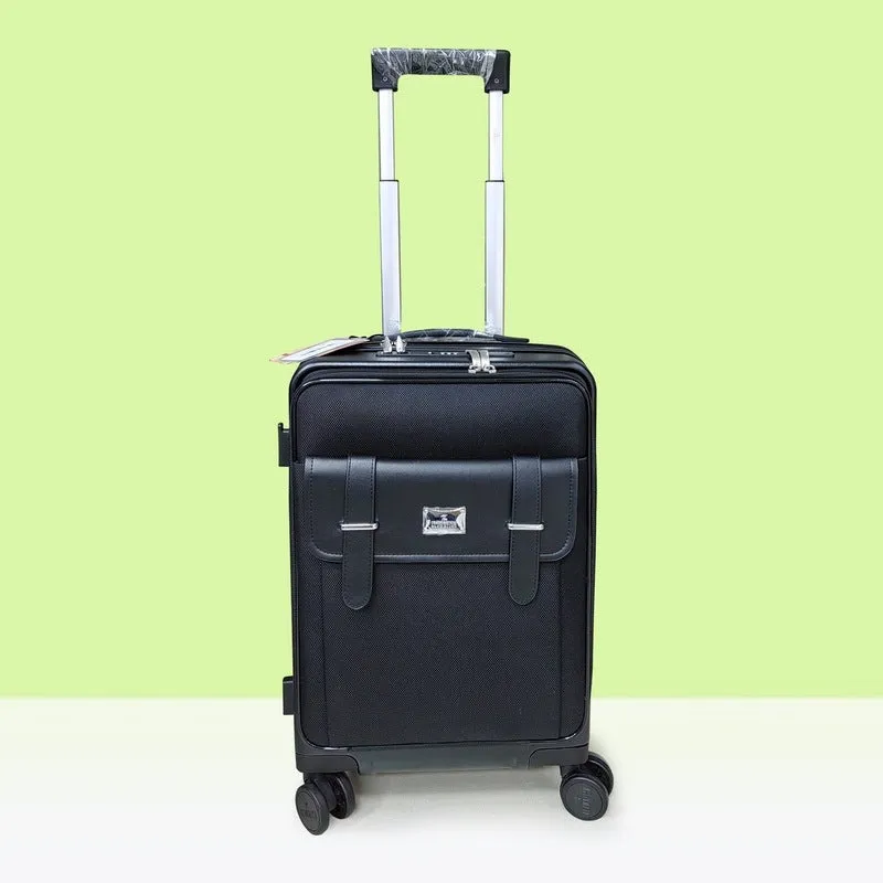 The Clownfish Evoke Series 20inch Cabin Trolley Bag | TSA Lock, Aluminium Trolley | 40L | Black
