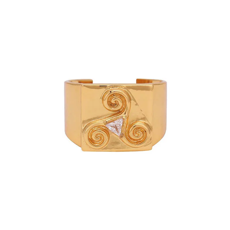 Triskele Gold Plated Ring
