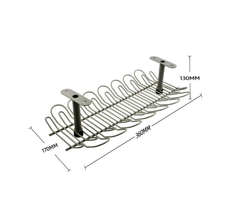 Under Desk Cable Management Organizer Tray 36cm-Black