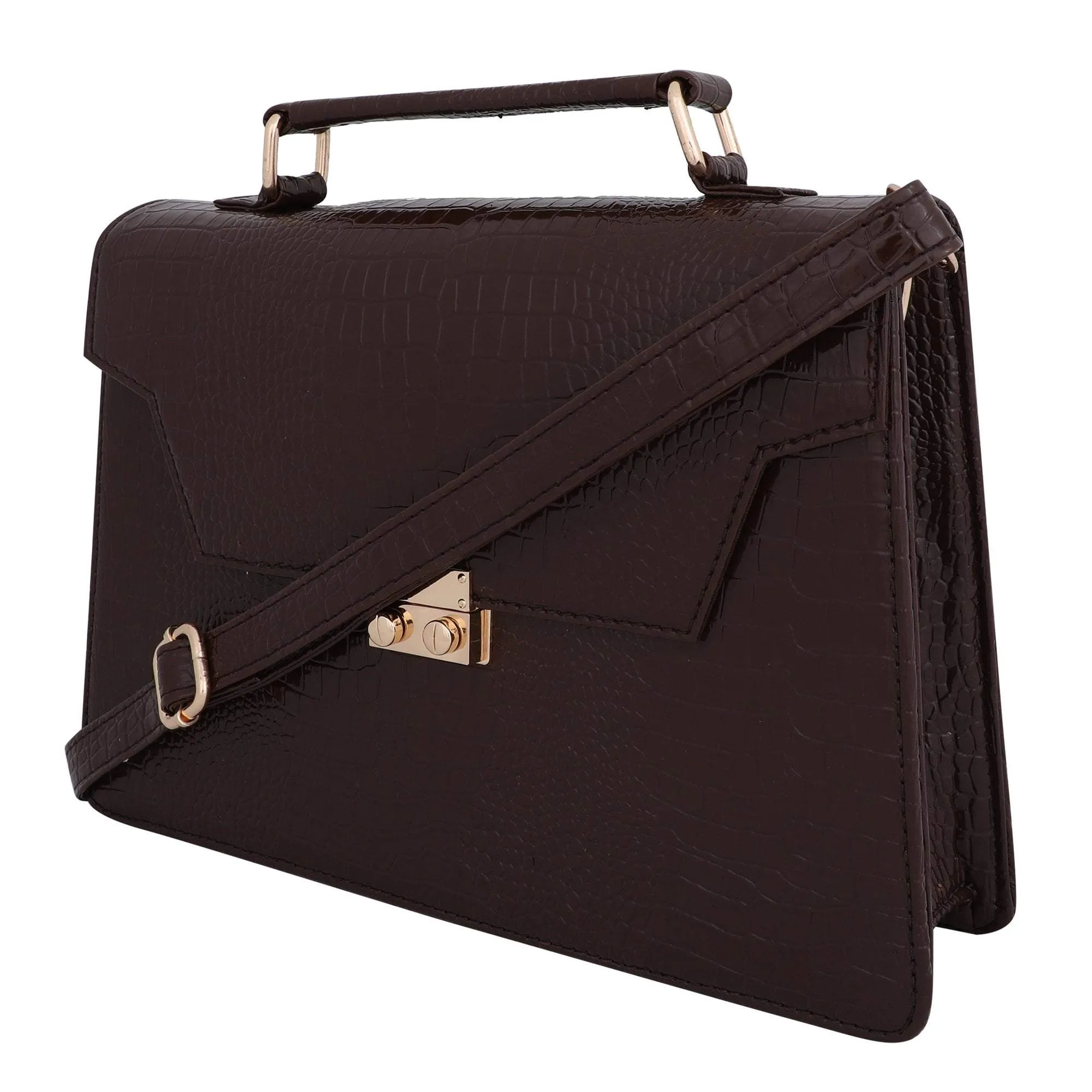 Vegan Croco Leather Satchel Hand Bag
