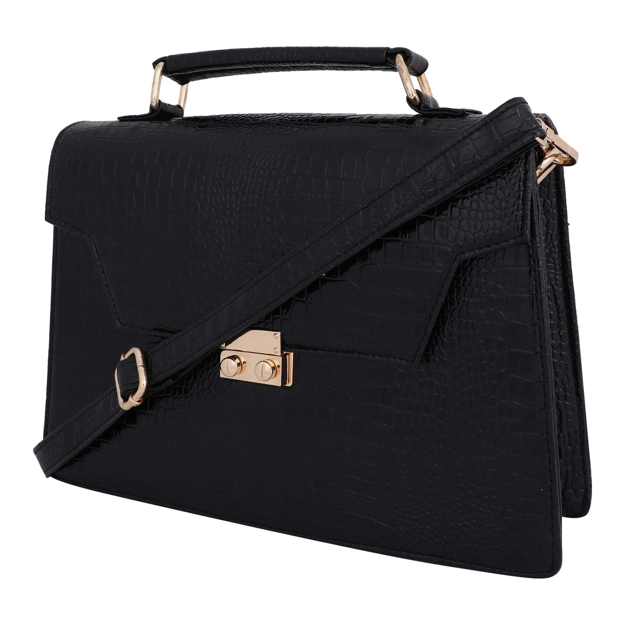 Vegan Croco Leather Satchel Hand Bag