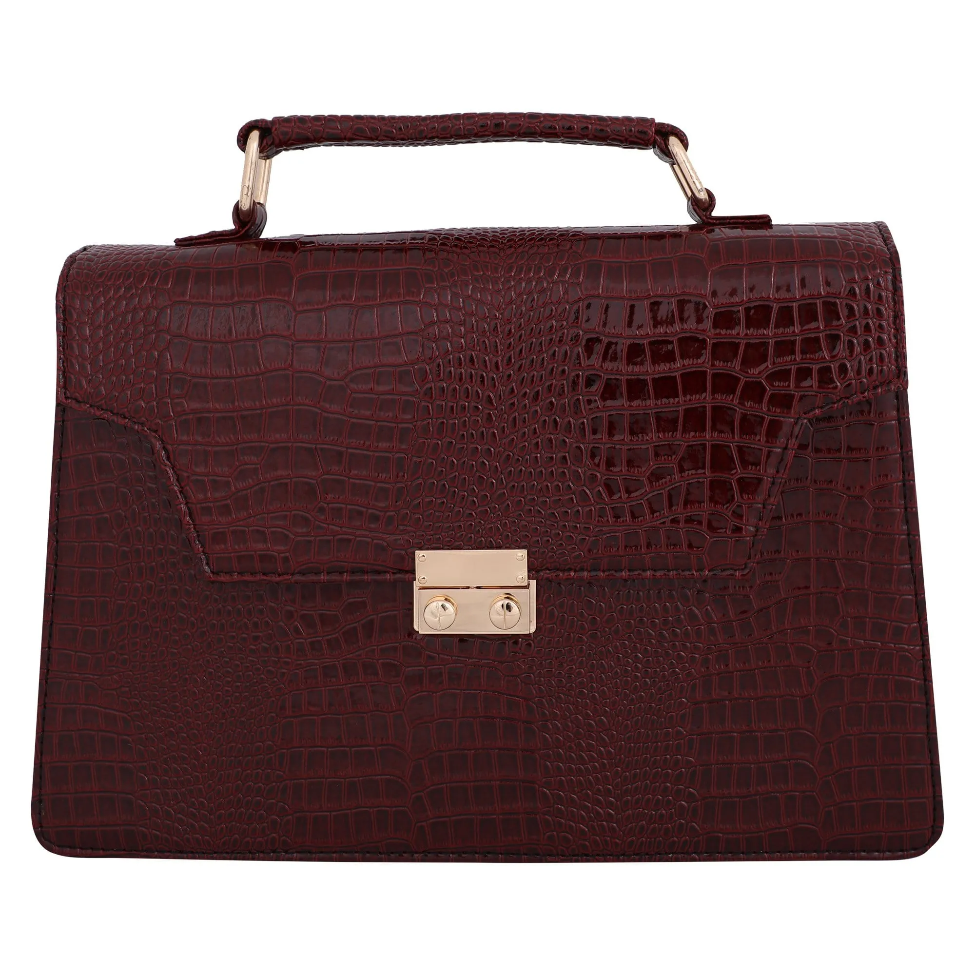 Vegan Croco Leather Satchel Hand Bag