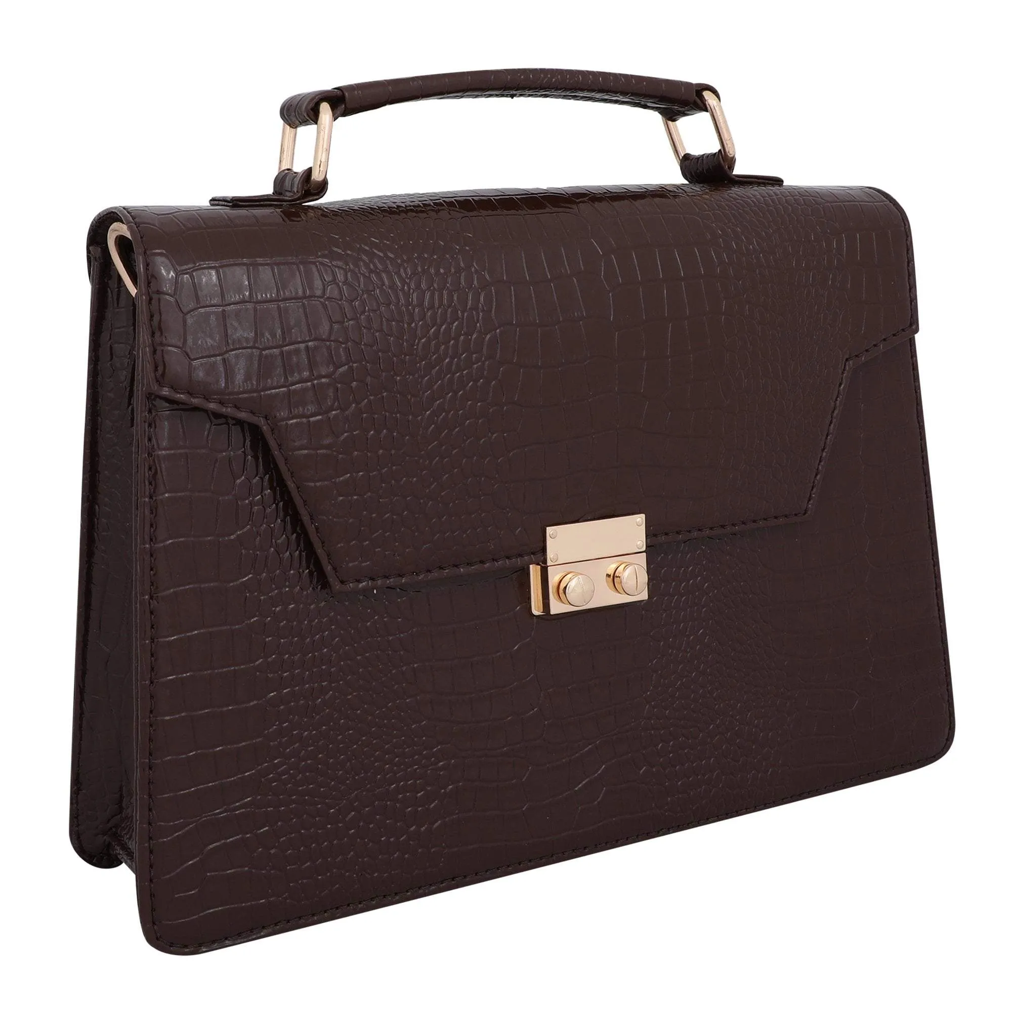 Vegan Croco Leather Satchel Hand Bag