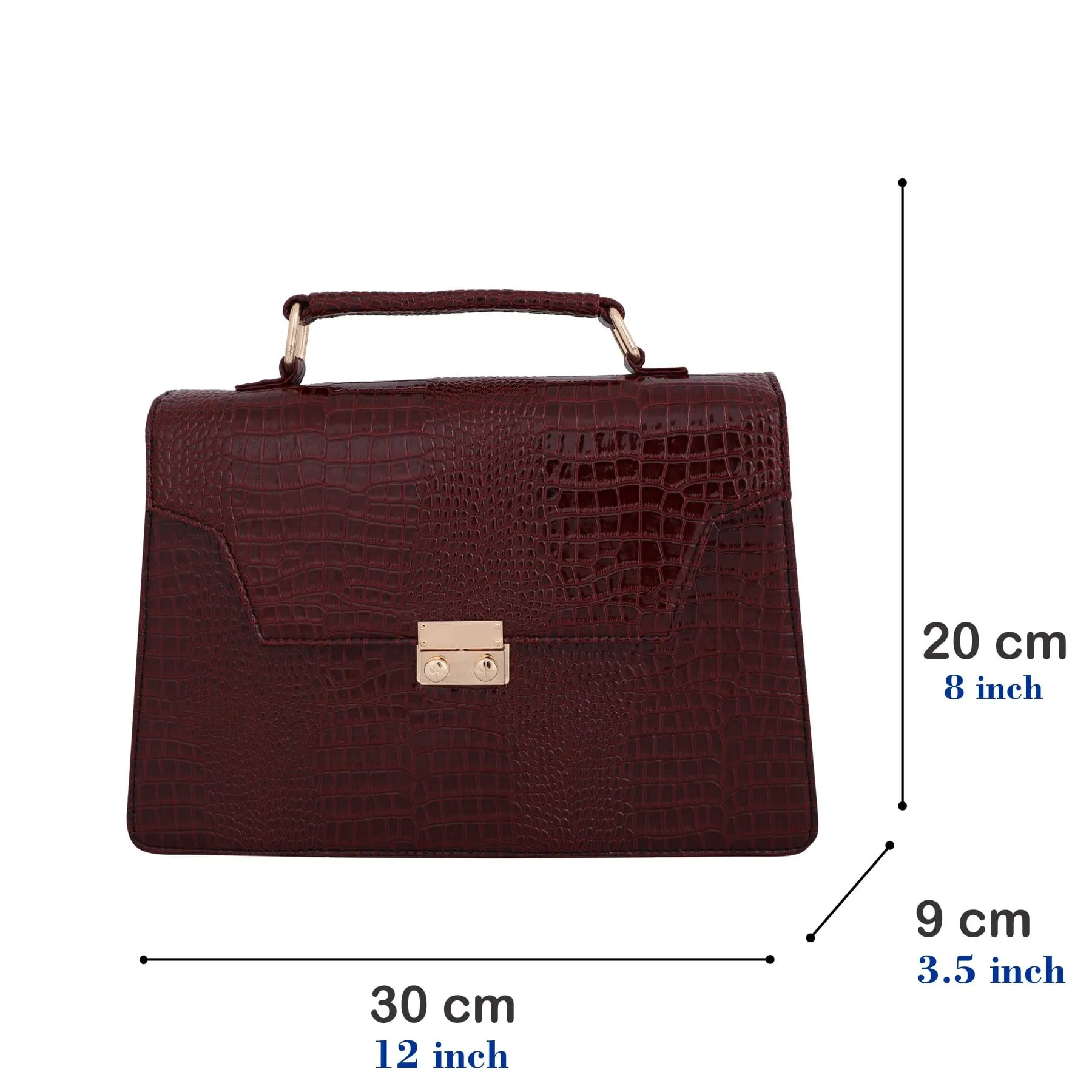 Vegan Croco Leather Satchel Hand Bag