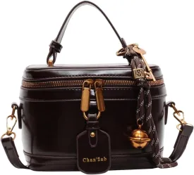 Verdusa Women's Bucket Top Handle Satchel Purses Vintage PU Leather Crossbody Box Bags