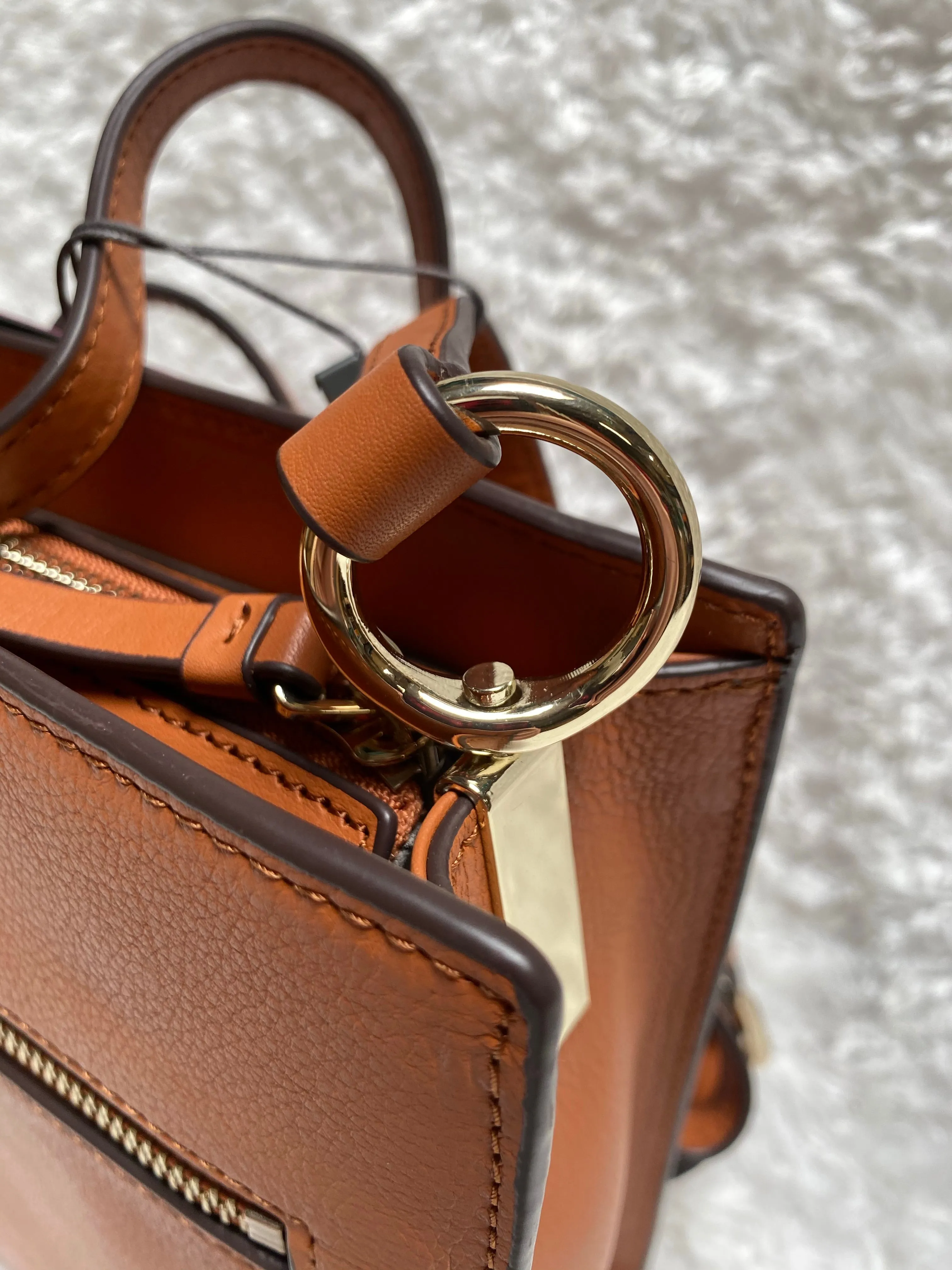 Vince Camuto Leather Crossbody - Karin, Saddle Brown