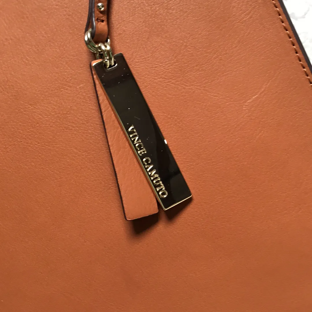 Vince Camuto Leather Crossbody - Karin, Saddle Brown