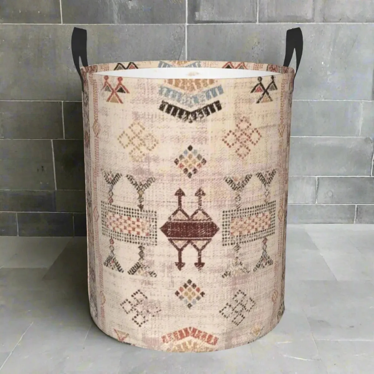 Vintage Berber Printed Laundry Hamper (Storage Basket)
