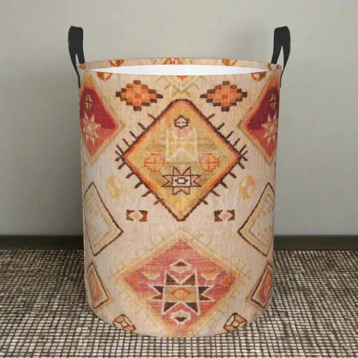 Vintage Berber Printed Laundry Hamper (Storage Basket)