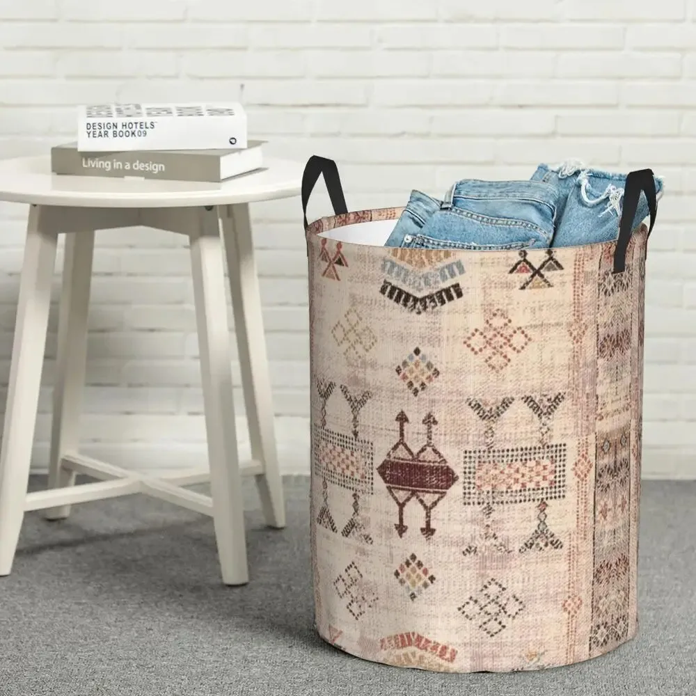 Vintage Berber Printed Laundry Hamper (Storage Basket)